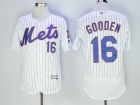 New York Mets #16 Dwight Gooden White Strips Flexbase Jerseys