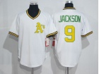 Oakland Athletics #9 Jackson Green White Throwback Jerseys