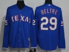 Texas Rangers #29 Adrian Beltre Blue Long Sleeves Baseball Jersey