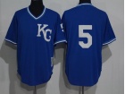 Kansas City Royals #5 George Brett Blue Pullover Throbwack Jersey