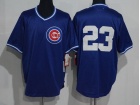 Chicago Cubs #23 Ryne Sandberg Blue Pullover Throbwack Jersey