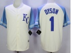 Kansas City Royals #1 Jarrod Dyson Cream Exclusive Cool Base Jersey