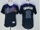 Atlanta Braves #2 Dansby Swanson Blue Flex Base Baseball Jersey