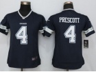 Women Dallas Cowboys #4 Dak Prescott Blue Limited Football Jersey