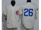 Chicago Cubs #26 Billy Williams Cream Strips Throwback Jersey