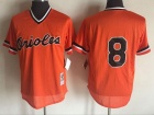 Baltimore Orioles #8 Cal Ripken Orange Mesh Throwback Jersey