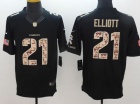 Dallas Cowboys #21 Ezekiel Elliott Black Salute To Service Football Jersey