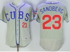 Chicago Cubs #23 Ryne Sandberg Gray Flex Base Jerseys (Cubs)