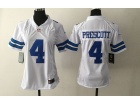 Women Dallas Cowboys #4 Dak Prescott White Football Jersey