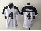 Women Dallas Cowboys #4 Dak Prescott White Thanksgiving Football Jersey