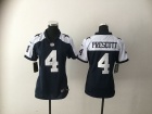 Women Dallas Cowboys #4 Dak Prescott Blue Thanksgiving Football Jersey