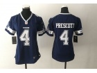 Women Dallas Cowboys #4 Dak Prescott Blue Football Jersey