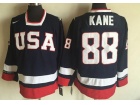 Team USA #88 Patrick Kane Blue Throwback Hockey Jersey