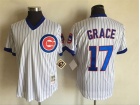 Chicago Cubs #17 Mark Grace White Pullover Throwabck Jersey