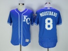 Kansas City Royals #8 Mike Moustakas Blue KC 2016 Flexbase Jerseys