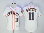 Houston Astros #11 Evan Gattis White Flex Base Jerseys