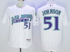 Arizona Diamondbacks #51 Randy Johnson White Strips Throwback Jerseys