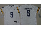 Youth Jordan Brand Michigan Wolverines #5 Jabrill Peppers White College Football Limited Jersey 