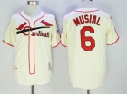 St. Louis Cardinals #6 Stan Musial Cream Throwback Jerseys