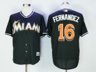 Miami Marlins #16 Jose Fernandez Black Cool Base Jerseys