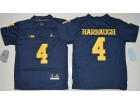 Youth Jordan Brand Michigan Wolverines #4 Jim Harbaugh Navy Blue College Football Limited Jersey