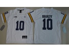 Youth Jordan Brand Michigan Wolverines #10 Tom Brady White College Football Limited Jersey