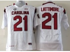 Youth Under Armour South Carolina #21 Marcus Lattimore White College Football Jersey