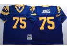 St.Louis Rams #75 Deacon Jones Blue Throwback Jersey