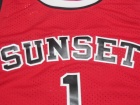 Sunset Park Jersey High School #1 Red Movie Basketball Stitched Jersey