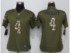 Womens Dallas Cowboys #4 Dak Prescott Green Salute to Service Nike Limited Jerseys