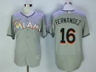 Miami Marlins #16 Jose Fernandez Grey Flex Base Jerseys