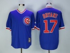 Chicago Cubs #17 Kris Bryant Blue Pullover Throwback Jersey