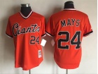 San Francisco Giants #24 Willie Mays Orange Pullover Throwback Jersey