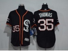 Chicago White Sox #35 Frank Thomas Black New Style Flexbase Jerseys