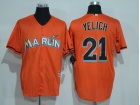 Miami Marlins #21 Christian Yelich Orange New Cool Base Jerseys