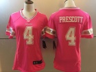 Dallas Cowboys #4 Dak Prescott  Pink Lover Women Jersey