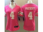  Dallas Cowboys #4 Dak Prescott  Pink Lover Women Jersey