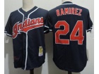 Cleveland Indians #24 Jose Ramirez Blue Throwback Jersey