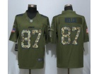 Kansas City Chiefs #87 Travis Kelce Green Salute to Service Limited Jerseys