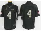 Dallas Cowboys #4 Dak Prescott Anthracite Salute to Service Limited Football Jersey