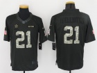 Dallas Cowboys #21 Ezekiel Elliott Anthracite Salute to Service Limited Football Jersey