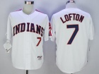 Cleveland Indians #7 Kenny Lofton White Turn Back Pullover Jerseys