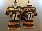 Womens Pittsburgh Steelers #7 Ben Roethlisberger Yellow With Black Bumblebee 80th Season Jersey