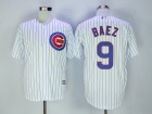 Chicago Cubs #9 Javier Baez White Strips Cool Base Jerseys