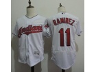 Cleveland Indians #11 Jose Ramirez White Flexbase Jerseys