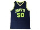 Navy Midshipmen #50 David Robinson Blue Stitched College Basketball Jersey