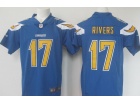 San Diego Chargers #17 Philip Rivers Blue Color Rush Limited Jersey