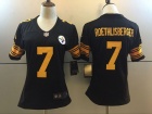 Women Pittsburgh Steelers #7 Ben Roethlisberger Black Color Rush Limited Football Jersey