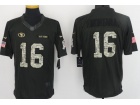 San Francisco 49ers #16 Joe Montana Anthracite Salute to Service Limited Football Jersey