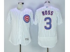 Chicago Cubs #3 David Ross White Strips Flex Base Jerseys